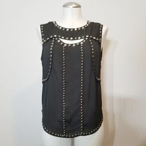 FOREVER 21 Black Tank with Gun Metal Studs NWT